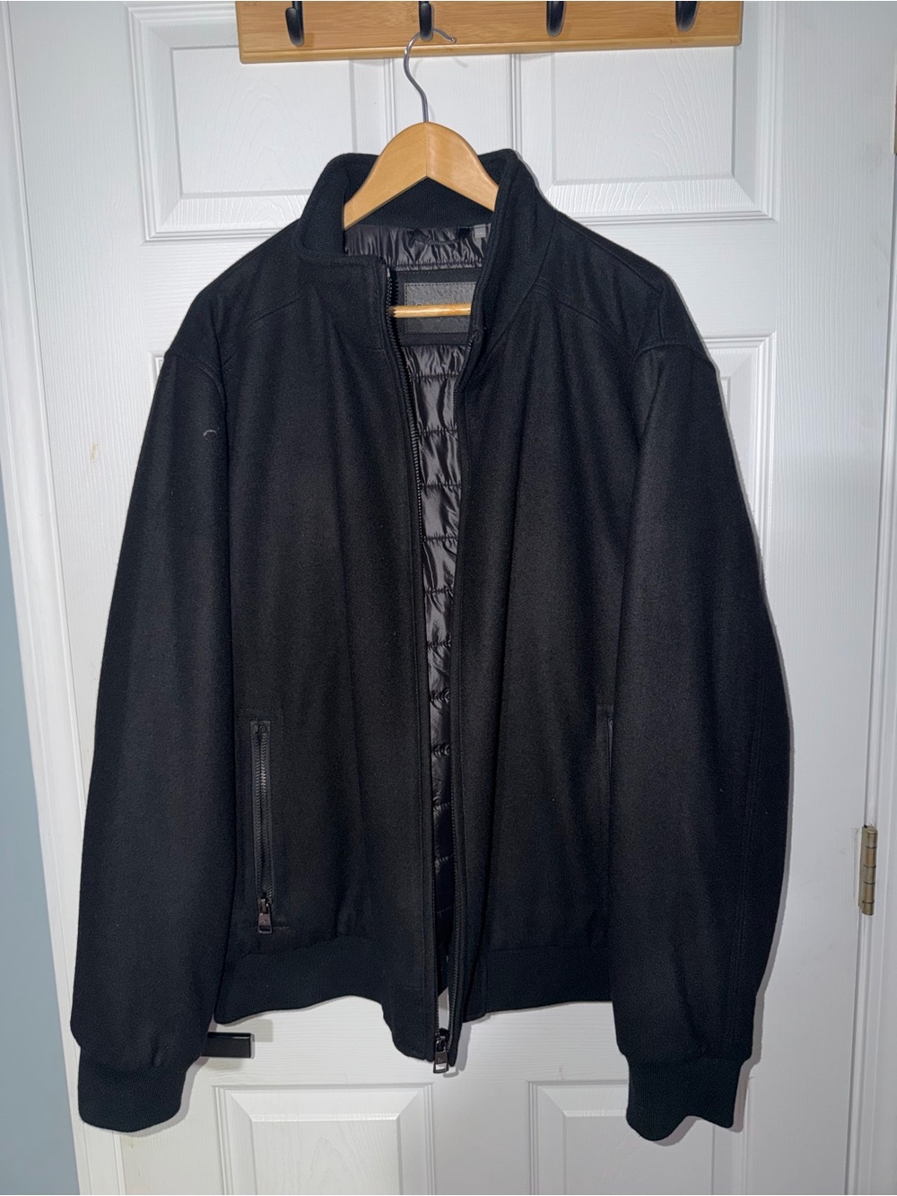 Calvin Klein Black Men's Wool Bomber Jacket